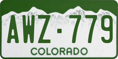 CO license plate AWZ779