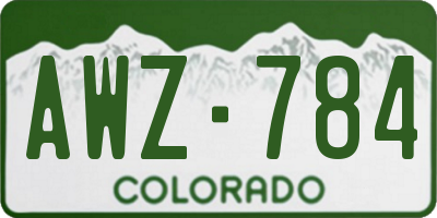 CO license plate AWZ784