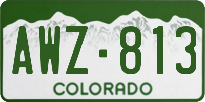 CO license plate AWZ813