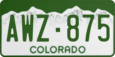CO license plate AWZ875