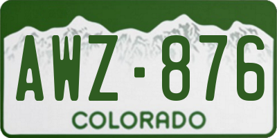 CO license plate AWZ876