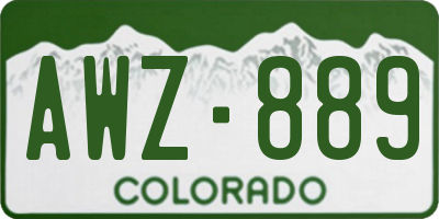CO license plate AWZ889