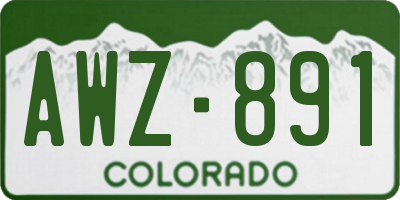 CO license plate AWZ891