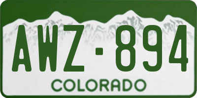 CO license plate AWZ894