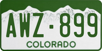 CO license plate AWZ899