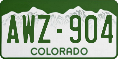 CO license plate AWZ904