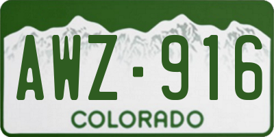 CO license plate AWZ916