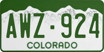 CO license plate AWZ924