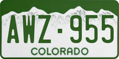 CO license plate AWZ955