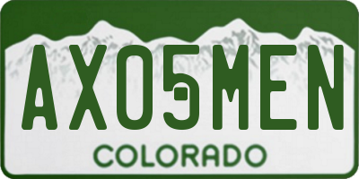 CO license plate AX05MEN