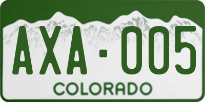 CO license plate AXA005