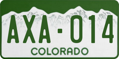 CO license plate AXA014