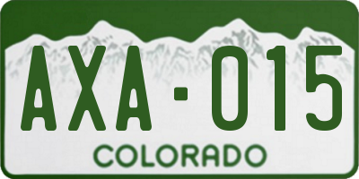 CO license plate AXA015