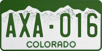 CO license plate AXA016