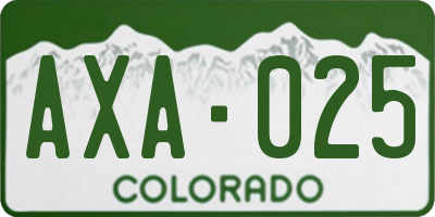 CO license plate AXA025