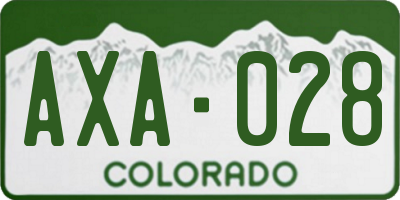 CO license plate AXA028