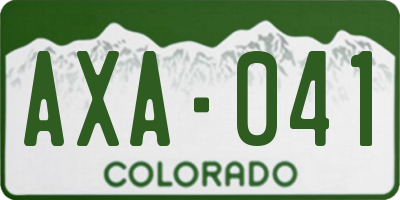CO license plate AXA041