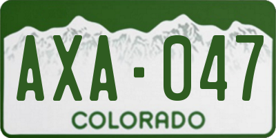 CO license plate AXA047