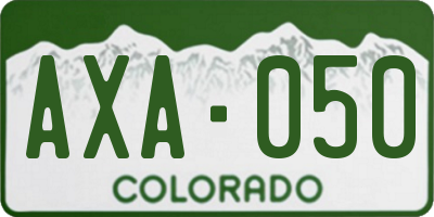 CO license plate AXA050