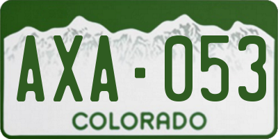 CO license plate AXA053