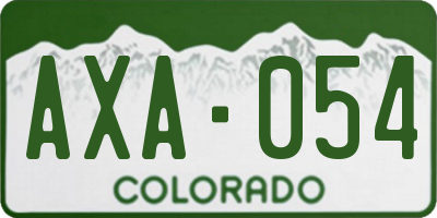 CO license plate AXA054