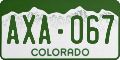 CO license plate AXA067