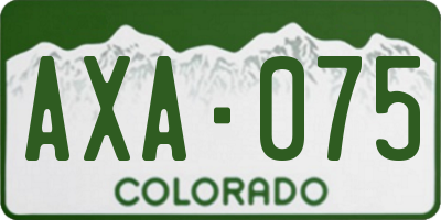 CO license plate AXA075