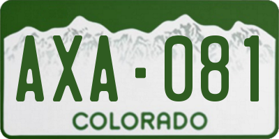 CO license plate AXA081