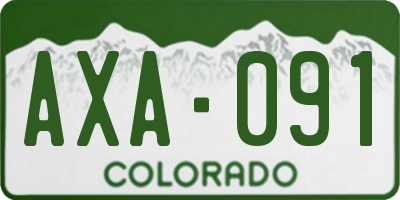 CO license plate AXA091