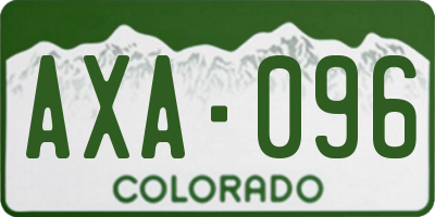 CO license plate AXA096