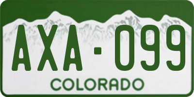 CO license plate AXA099