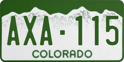 CO license plate AXA115