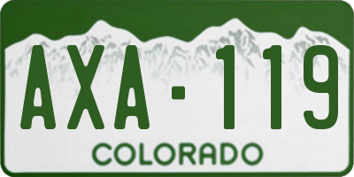 CO license plate AXA119