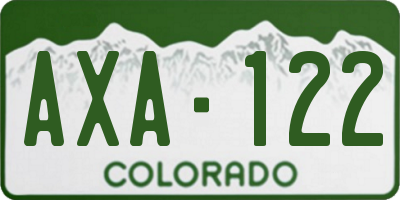 CO license plate AXA122