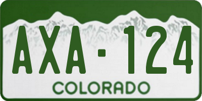 CO license plate AXA124