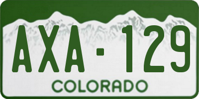CO license plate AXA129
