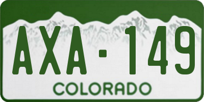 CO license plate AXA149