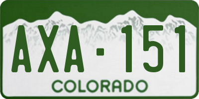 CO license plate AXA151