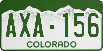 CO license plate AXA156