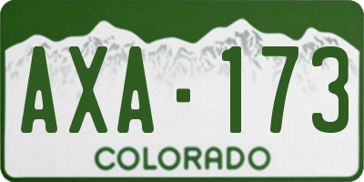 CO license plate AXA173