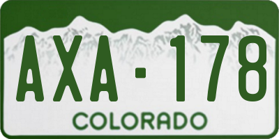 CO license plate AXA178