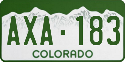 CO license plate AXA183