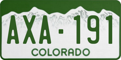 CO license plate AXA191