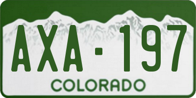 CO license plate AXA197