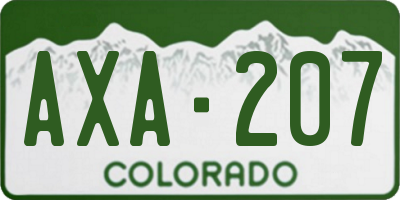 CO license plate AXA207