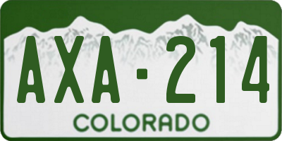 CO license plate AXA214