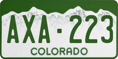 CO license plate AXA223