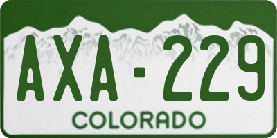 CO license plate AXA229