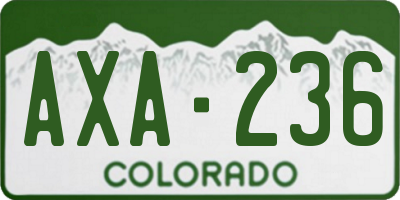 CO license plate AXA236