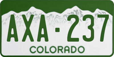 CO license plate AXA237